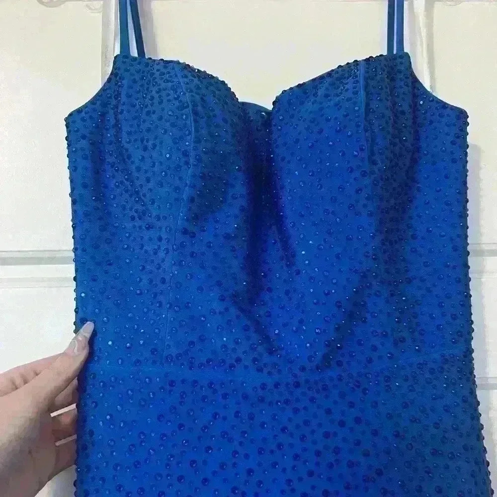 royal blue cinderella divine prom dress size 6 - Picture 12 of 14